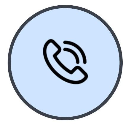 Phone icon with blue circle